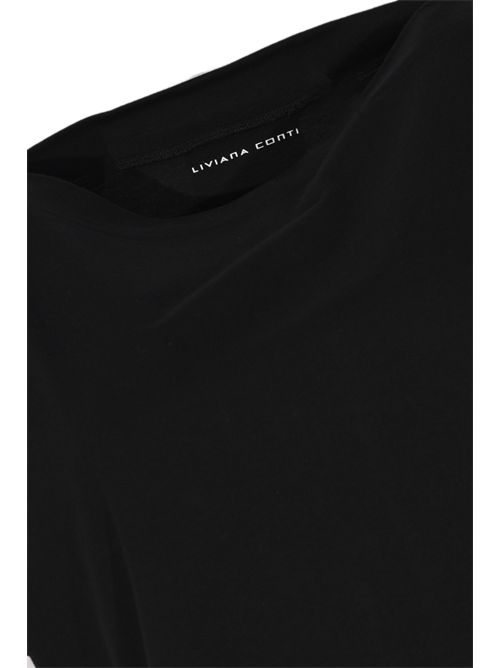 T-shirt Clotilde in jersey di cotone Nero Liviana Conti | L6SW64Y69-0